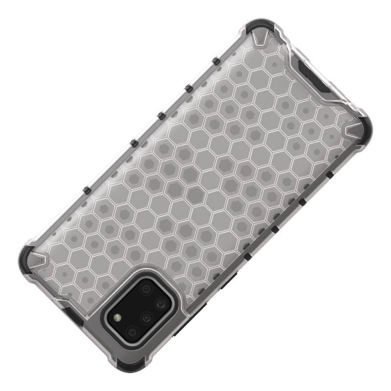 Hoesje Samsung Galaxy A31 Wit Zwart Honingraatstijl