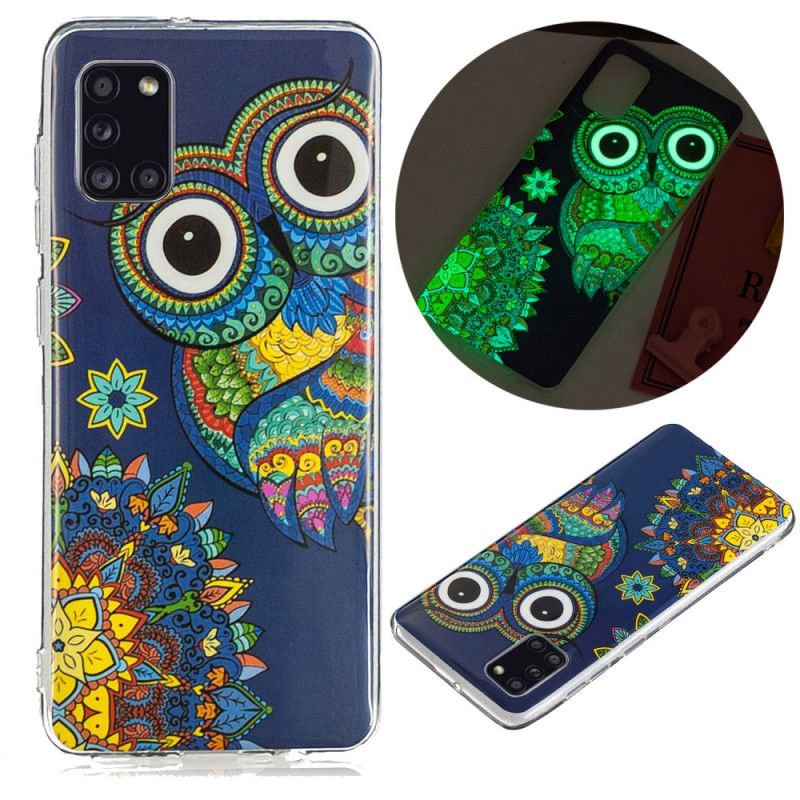 Hoesje voor Samsung Galaxy A31 Fluorescerende Mandala-Uil