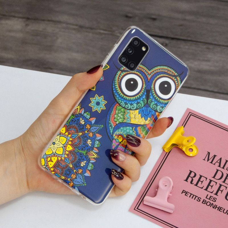 Hoesje voor Samsung Galaxy A31 Fluorescerende Mandala-Uil
