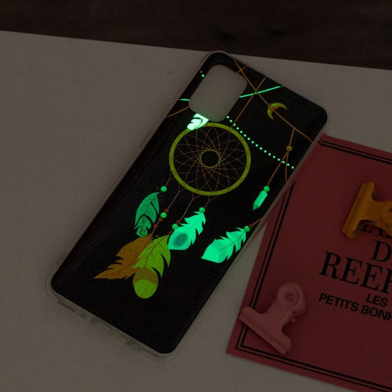 Hoesje voor Samsung Galaxy A31 Geel Zwart Unieke Fluorescerende Dromenvanger
