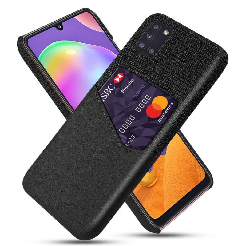 Hoesje voor Samsung Galaxy A31 Grijs Zwart Ksq Kaarthouder