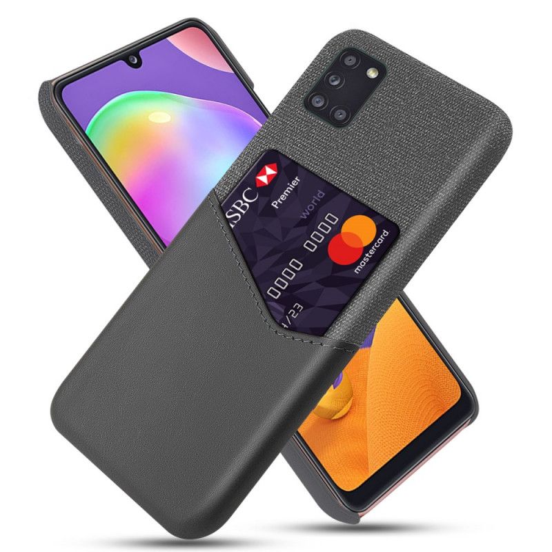 Hoesje voor Samsung Galaxy A31 Grijs Zwart Ksq Kaarthouder