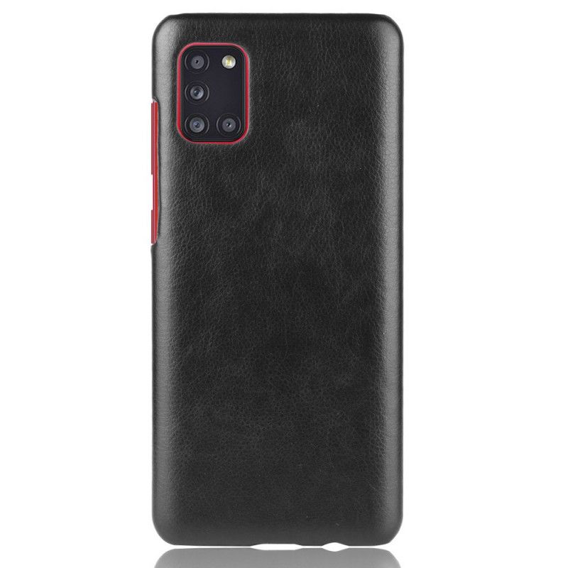 Hoesje voor Samsung Galaxy A31 Grijs Zwart Lychee Leereffect