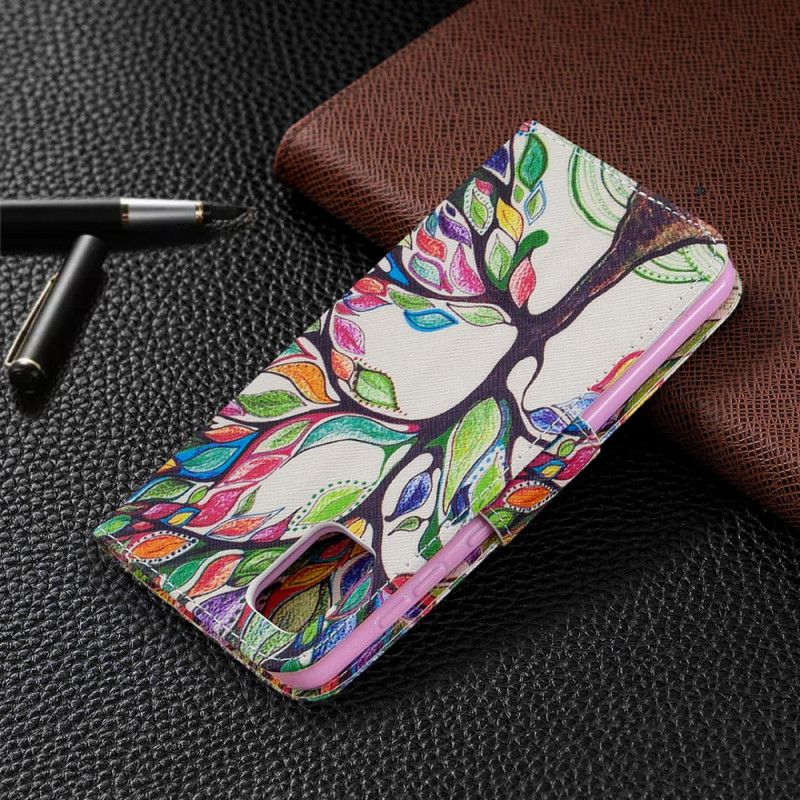 Leren Hoesje Samsung Galaxy A31 Gekleurde Boom