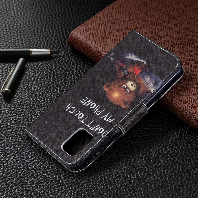 Leren Hoesje Samsung Galaxy A31 Gevaarlijke Beer