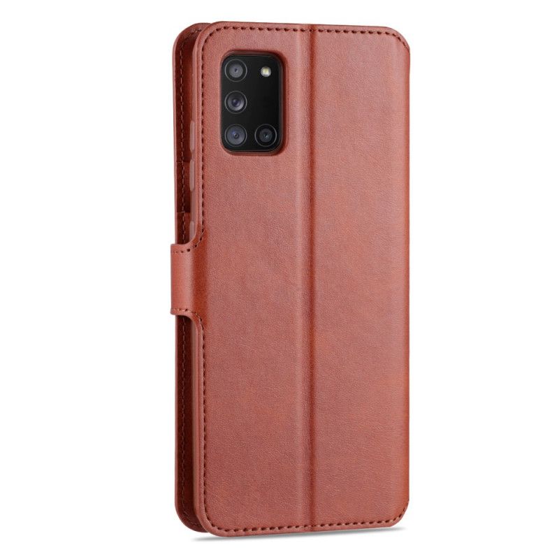 Leren Hoesje Samsung Galaxy A31 Grijs Zwart Retro Azns