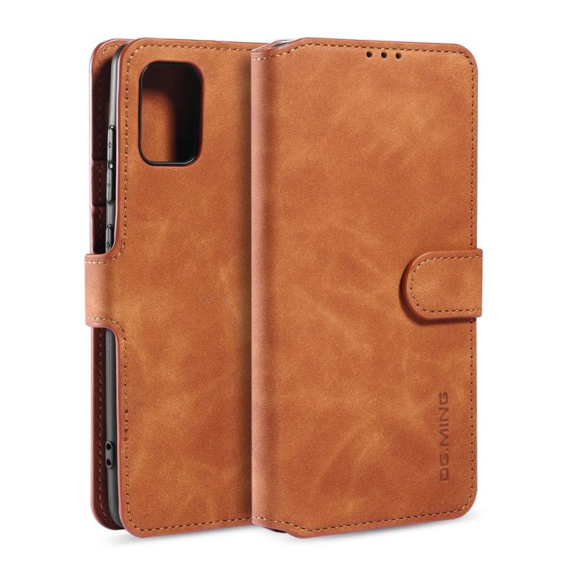 Leren Hoesje Samsung Galaxy A31 Grijs Zwart Retro Dg.Ming