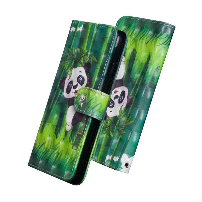 Leren Hoesje Samsung Galaxy A31 Panda En Bamboe