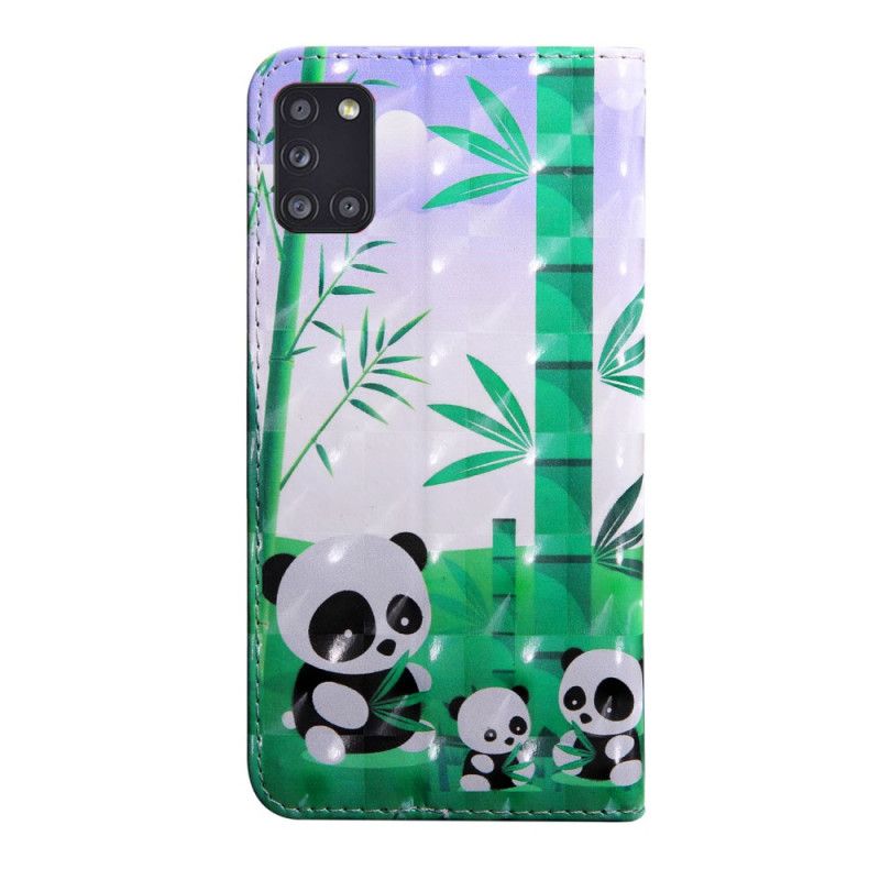 Leren Hoesje Samsung Galaxy A31 Pandafamilie
