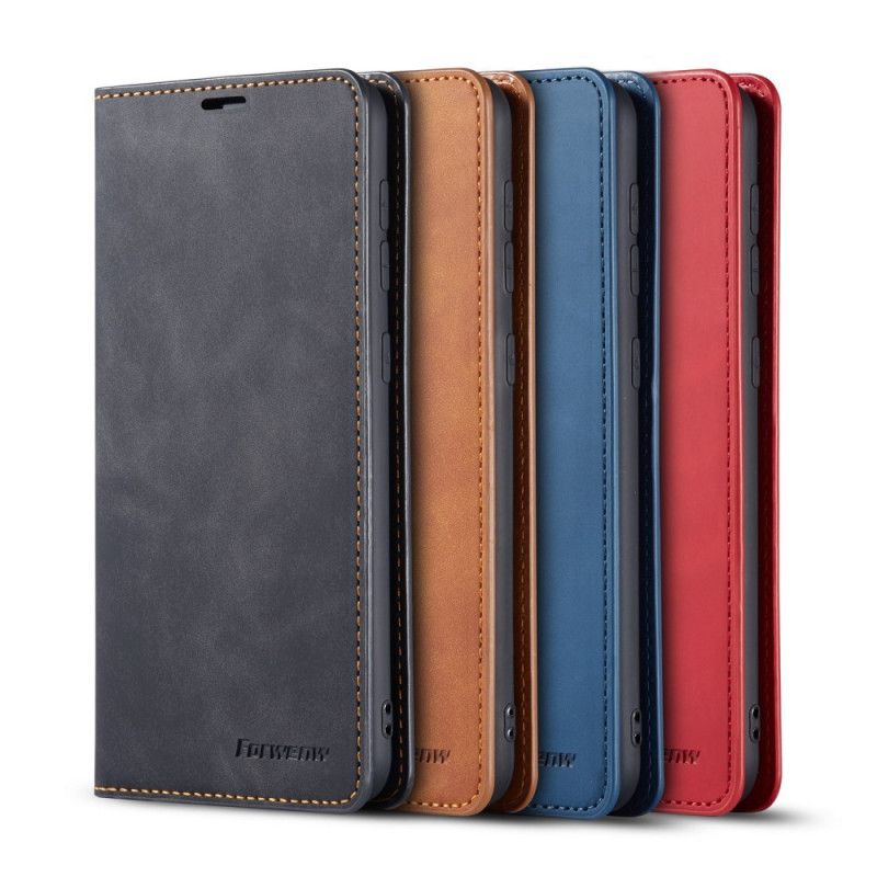 Leren Hoesje Samsung Galaxy A31 Rood Zwart Telefoonhoesje Forwenw Leereffect
