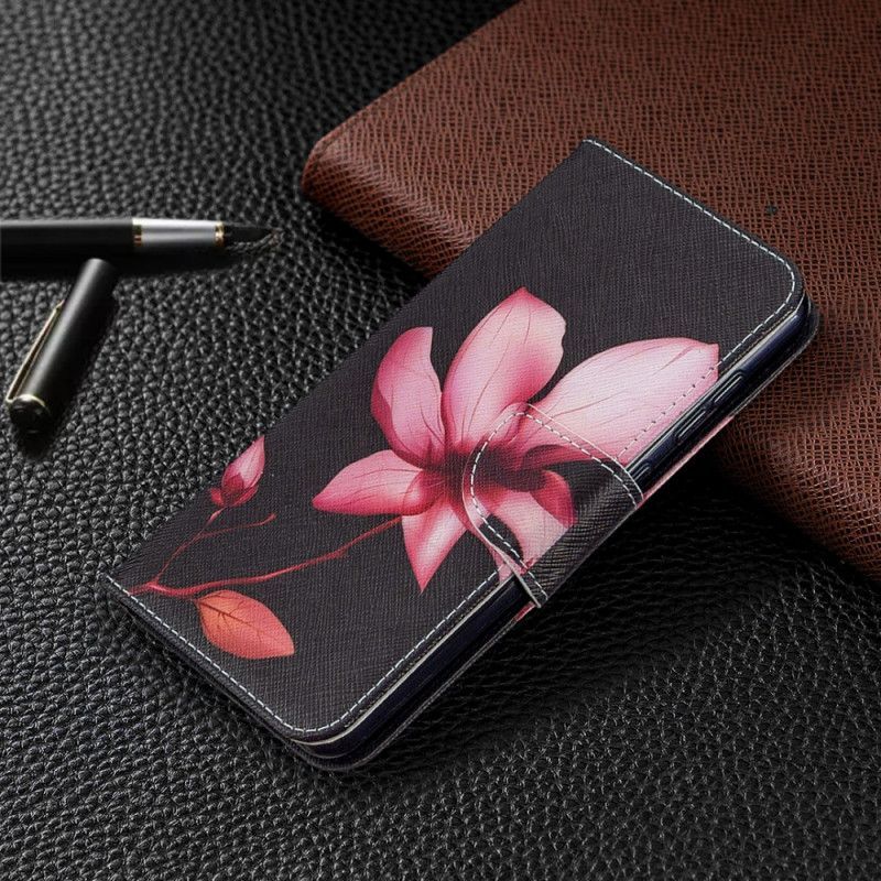 Leren Hoesje Samsung Galaxy A31 Roze Bloem