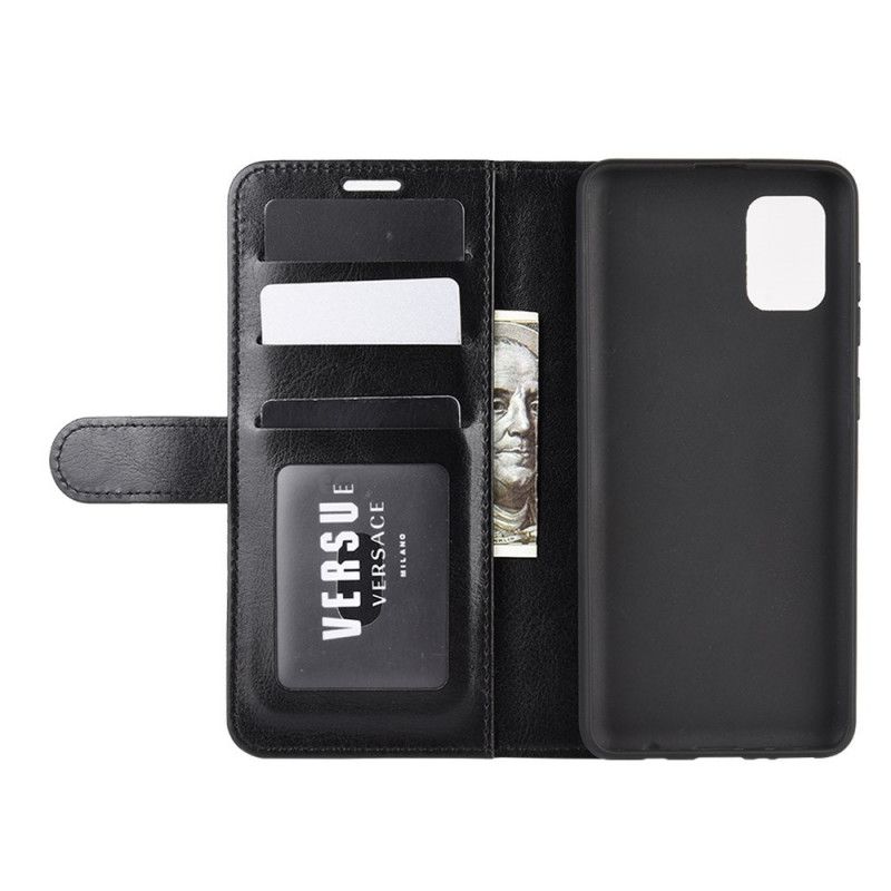 Leren Hoesje Samsung Galaxy A31 Wit Zwart Ultra Kunstleer