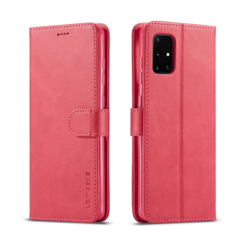 Leren Hoesje voor Samsung Galaxy A31 Grijs Zwart Lc.Imeeke Leereffect