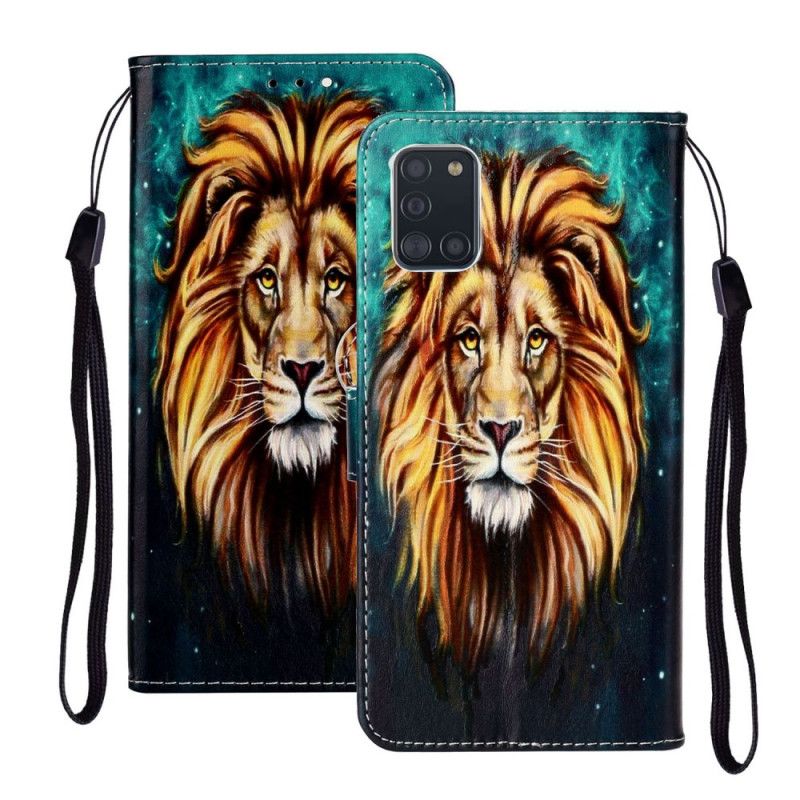 Leren Hoesje voor Samsung Galaxy A31 Koning Leeuw