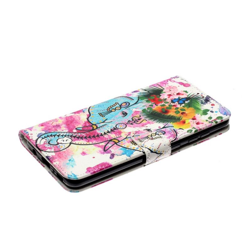 Leren Hoesje voor Samsung Galaxy A31 Koning Olifant