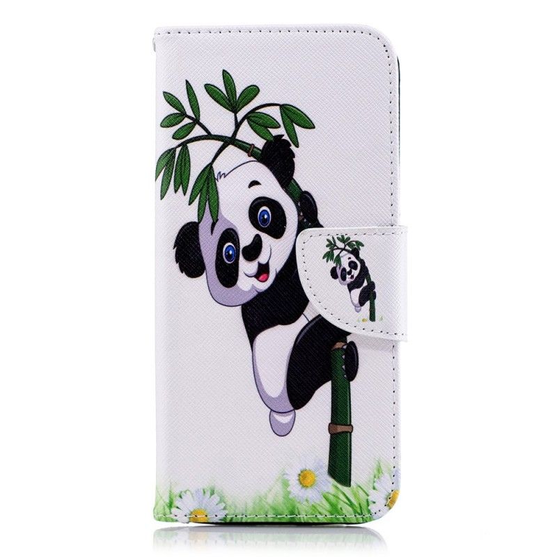 Bescherming Hoesje Samsung Galaxy A6 Telefoonhoesje Panda Op Bamboe