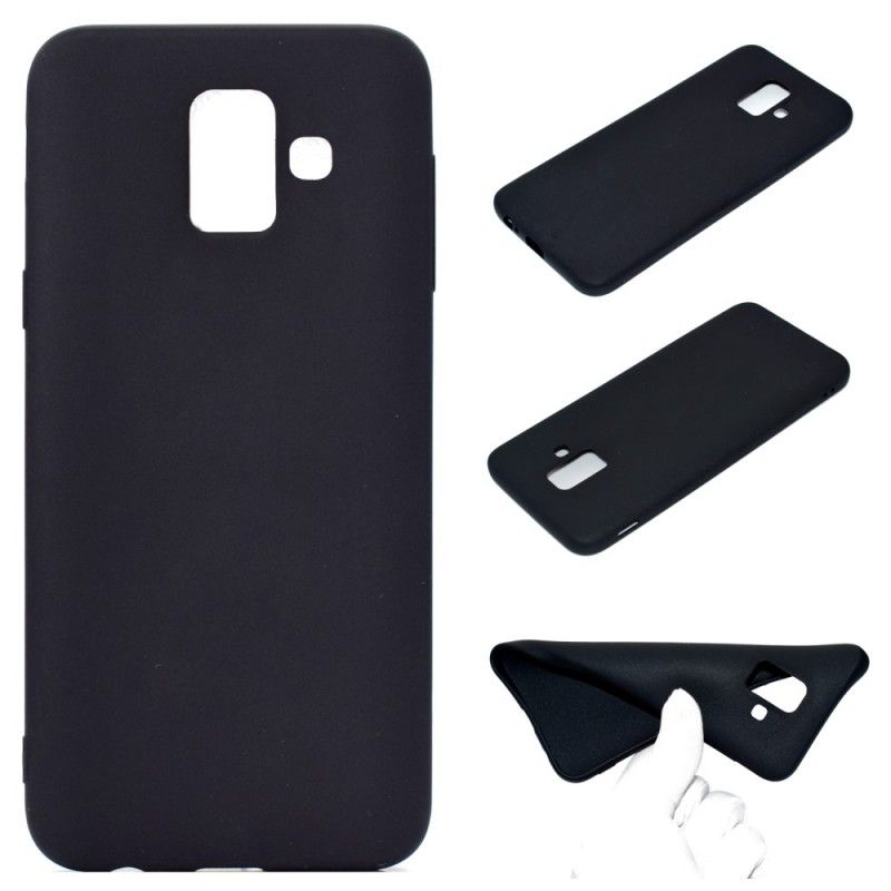 Case Hoesje Samsung Galaxy A6 Wit Zwart Telefoonhoesje Matte Siliconen