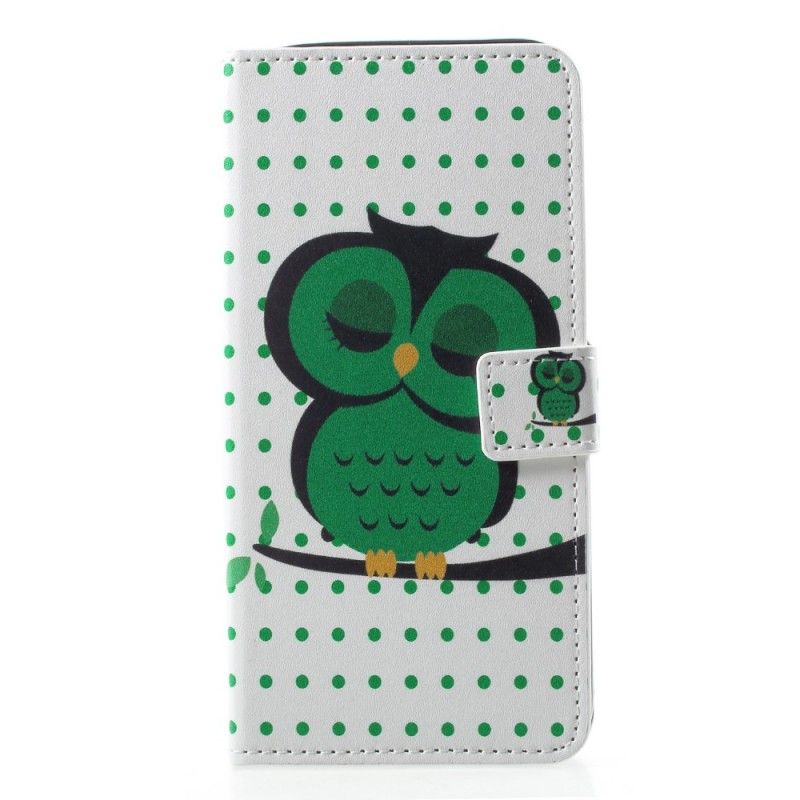 Cover Folio-hoesje Samsung Galaxy A6 Telefoonhoesje Slapende Uil