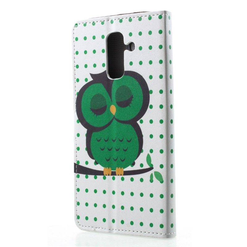 Cover Folio-hoesje Samsung Galaxy A6 Telefoonhoesje Slapende Uil