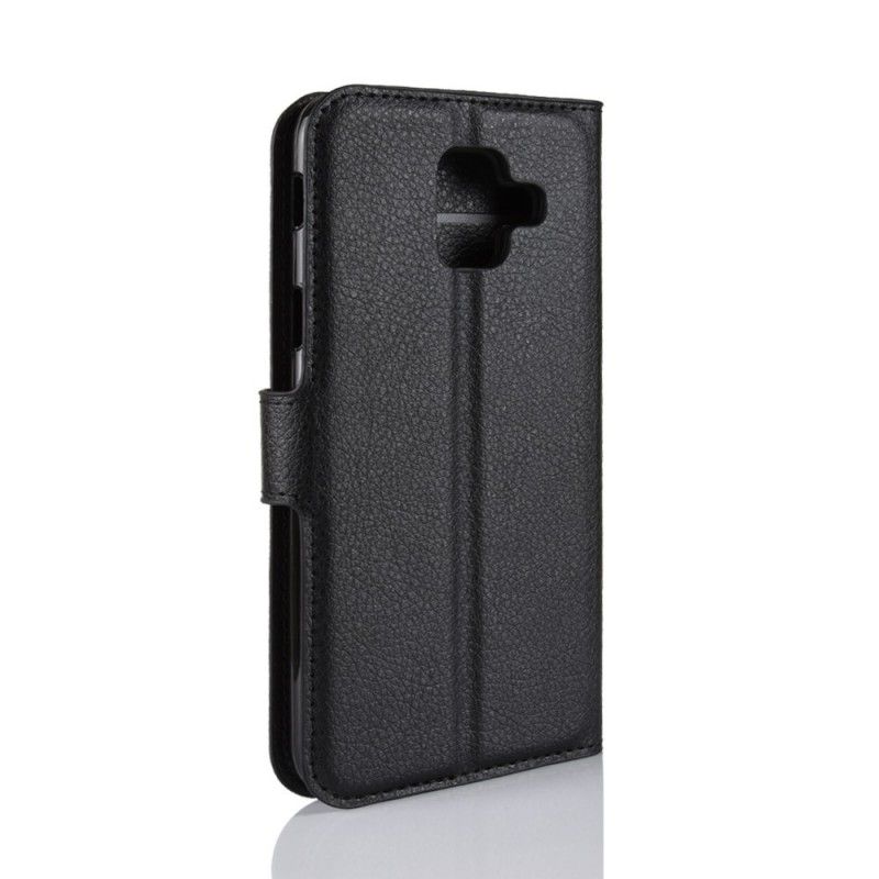 Cover Folio-hoesje Samsung Galaxy A6 Wit Zwart Telefoonhoesje Klassiek