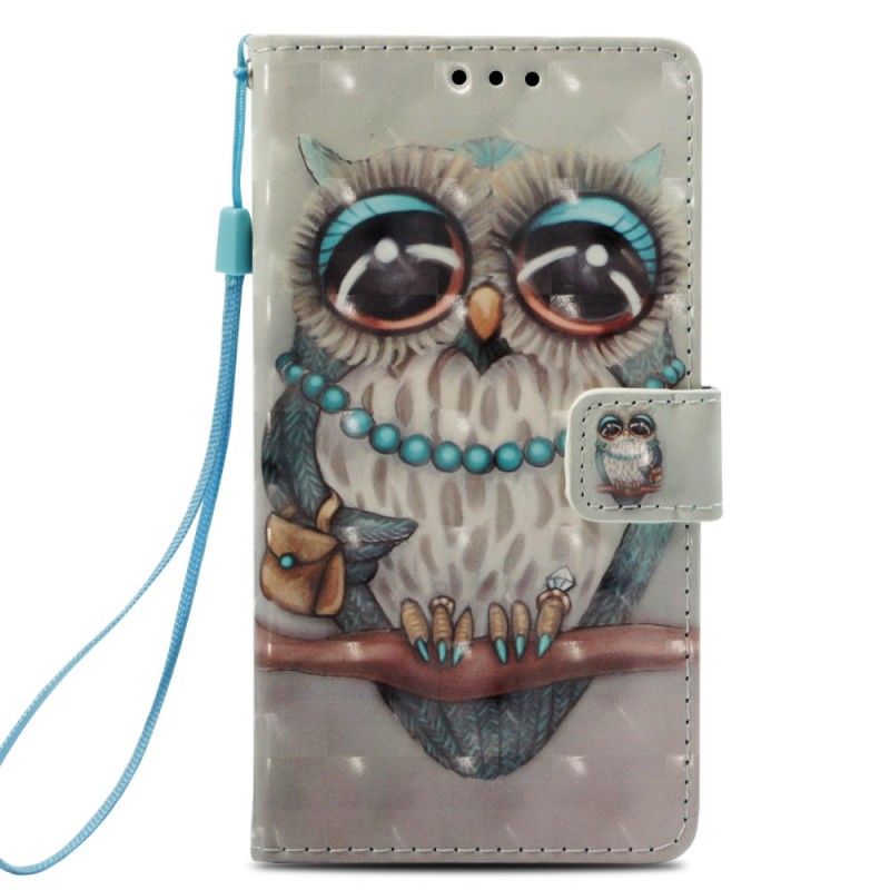 Flip Case Leren Samsung Galaxy A6 Miss Uil 3D