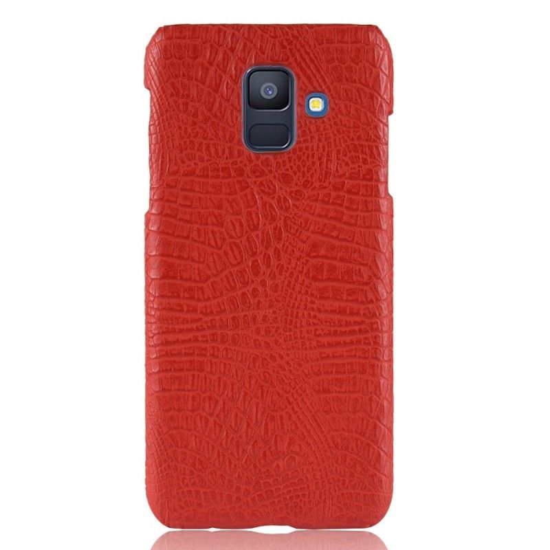 Hoesje Samsung Galaxy A6 Bruin Zwart Krokodillenhuideffect