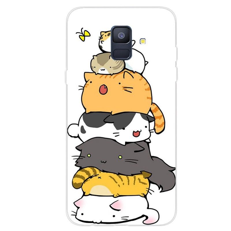 Hoesje Samsung Galaxy A6 Stapel Cartoonkatten