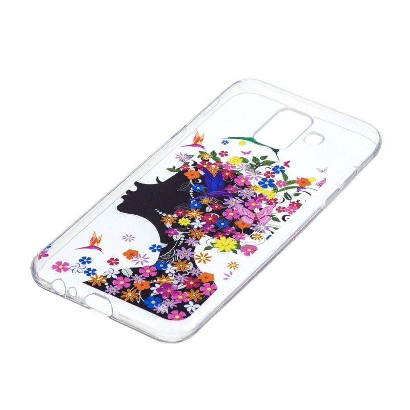 Hoesje Samsung Galaxy A6 Telefoonhoesje Transparant Bloemig Haar