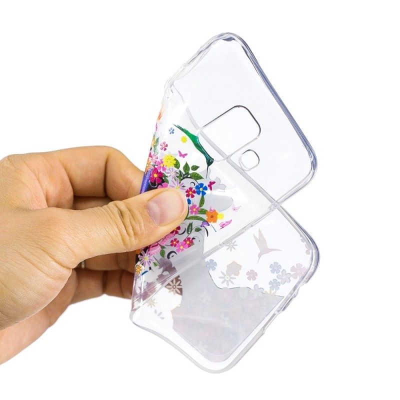 Hoesje Samsung Galaxy A6 Telefoonhoesje Transparant Bloemig Haar