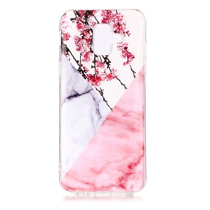 Hoesje voor Samsung Galaxy A6 Gemarmerde Pruimenbloesems