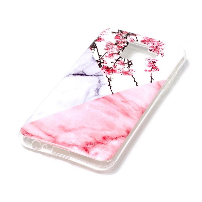 Hoesje voor Samsung Galaxy A6 Gemarmerde Pruimenbloesems