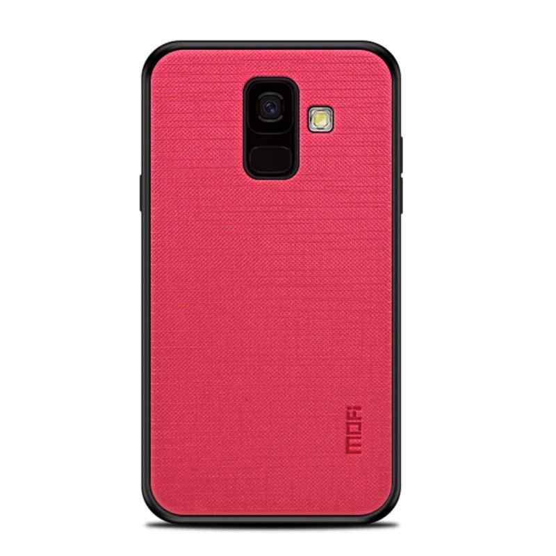 Hoesje voor Samsung Galaxy A6 Lichtblauw Zwart Gevlochten Mofi