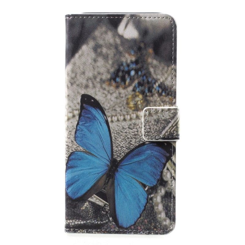 Leren Hoesje Samsung Galaxy A6 Blauwe Vlinder