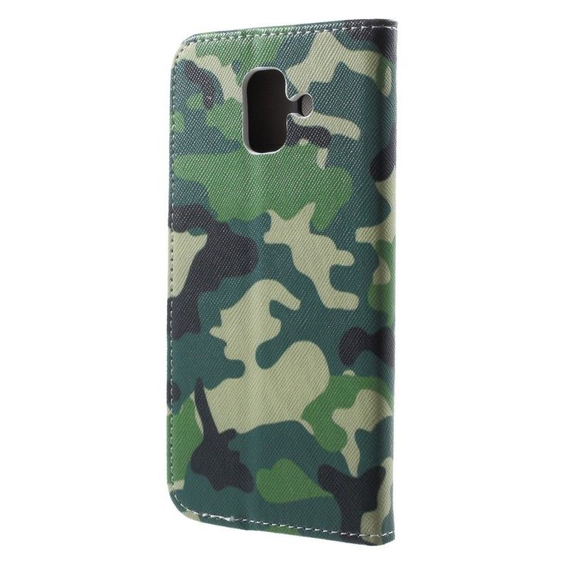 Leren Hoesje Samsung Galaxy A6 Militaire Camouflage