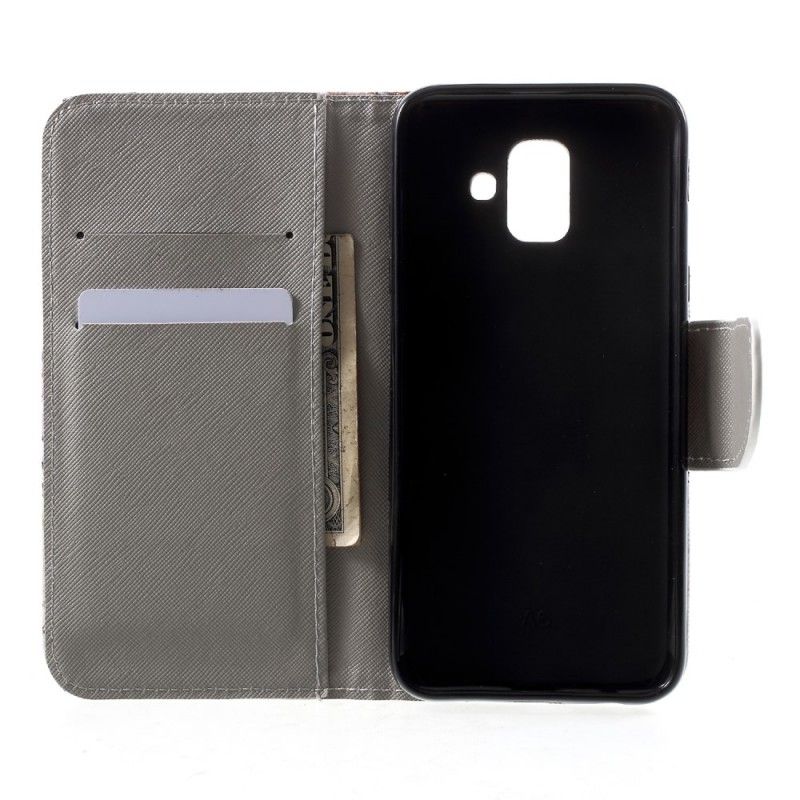 Leren Hoesje Samsung Galaxy A6 Retro Eiffeltoren