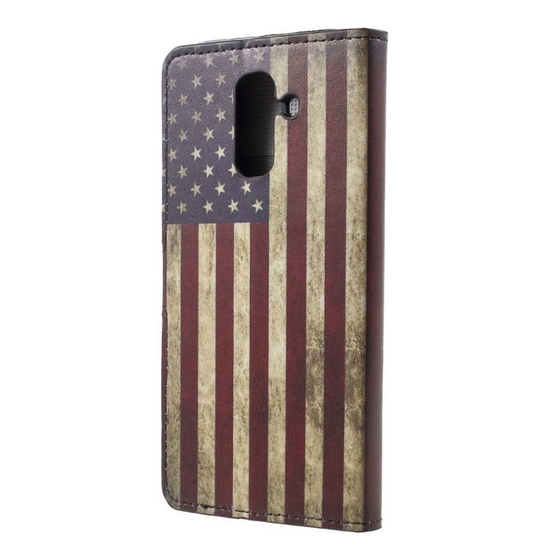 Leren Hoesje Samsung Galaxy A6 Telefoonhoesje Usa Vlag