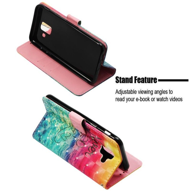 Leren Hoesje voor Samsung Galaxy A6 Stop Nooit Met Dromen 3D