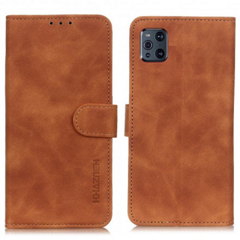 Flip Case voor Oppo Find X3 Pro Mat Vintage Leereffect Khazneh