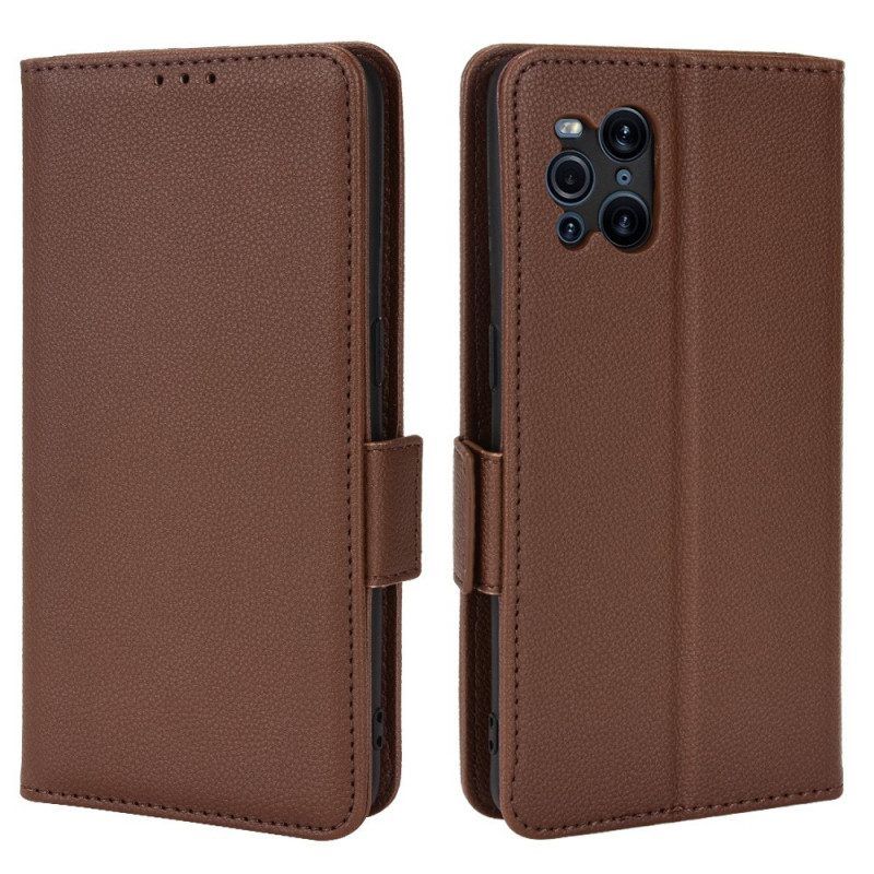 Folio-hoesje voor Oppo Find X3 Pro Flip Case Flap Double Litchi Nieuwe Kleuren