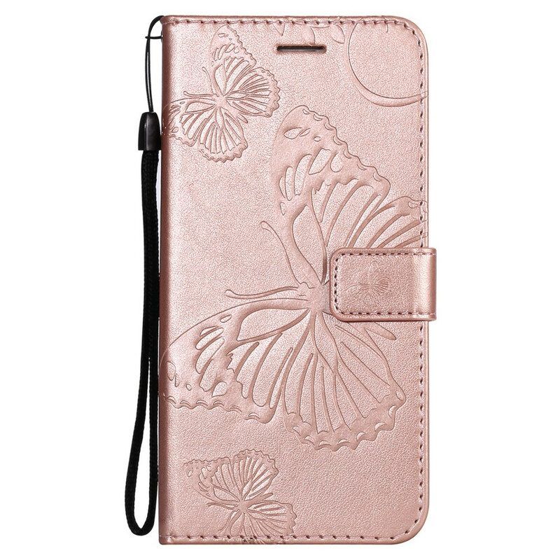 Folio-hoesje voor Oppo Find X3 Pro Flip Case Vlinders En Schuine Klep