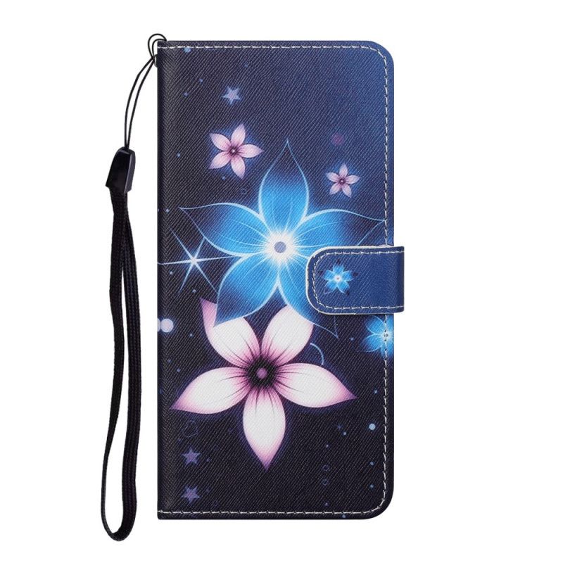 Bescherming Hoesje Huawei P Smart 2021 Telefoonhoesje Maanbloemen Met String