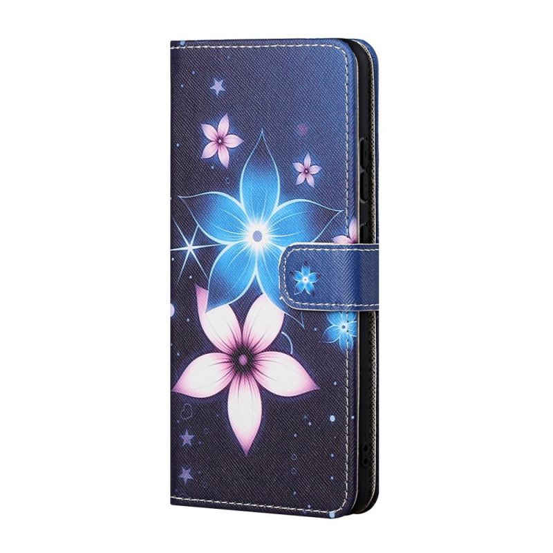 Bescherming Hoesje Huawei P Smart 2021 Telefoonhoesje Maanbloemen Met String