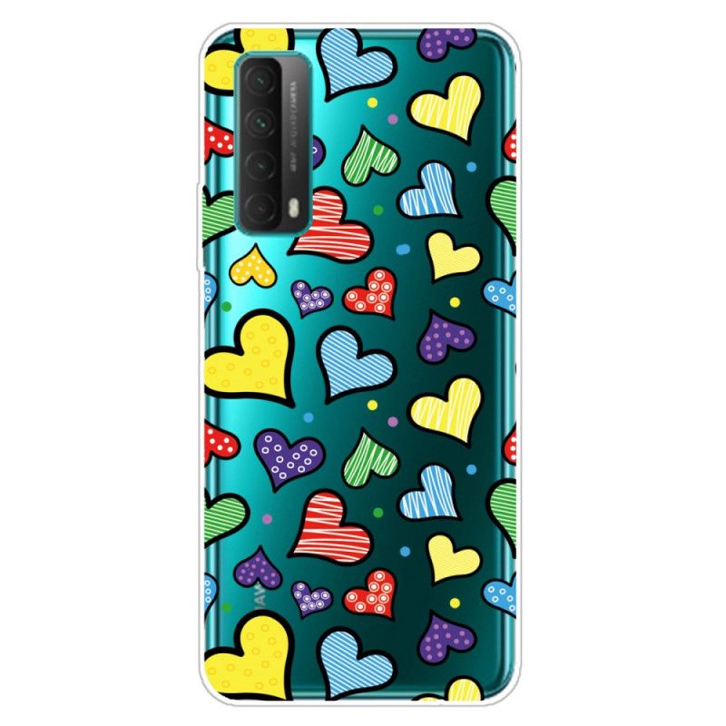 Case Hoesje Huawei P Smart 2021 Telefoonhoesje Veelkleurige Harten