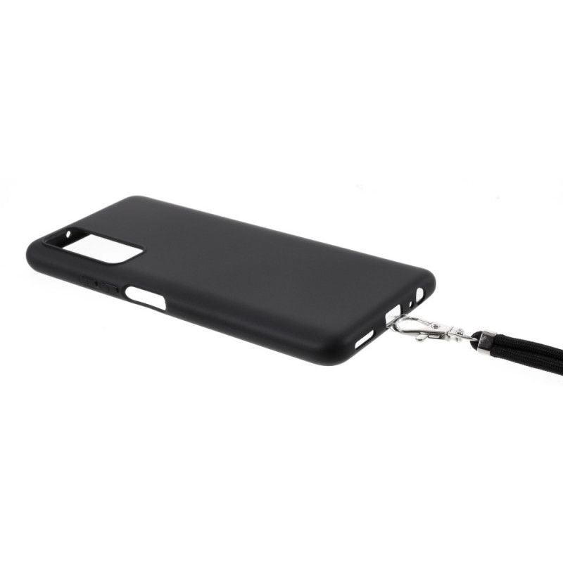 Case Hoesje Huawei P Smart 2021 Wit Zwart Telefoonhoesje Siliconen En Koord