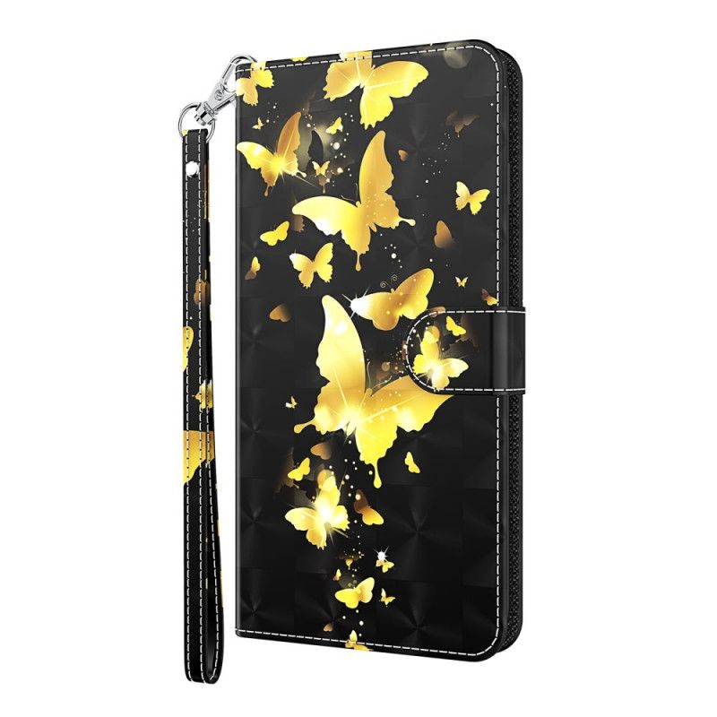 Cover Folio-hoesje Huawei P Smart 2021 Telefoonhoesje Gele Vlinders