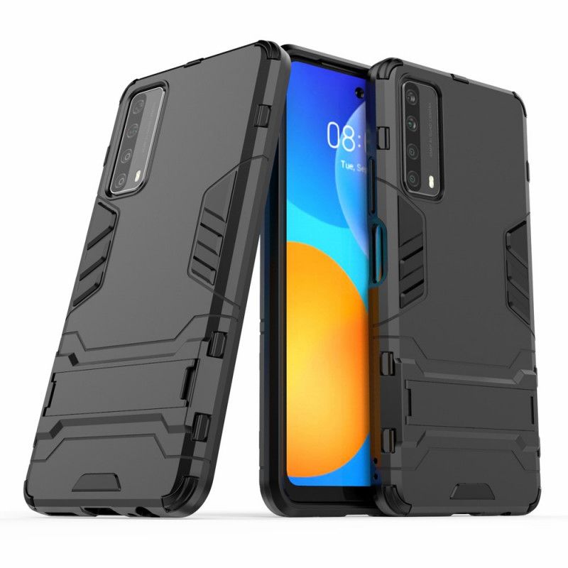 Cover Hoesje Huawei P Smart 2021 Rood Zwart Telefoonhoesje Ultrabestendig