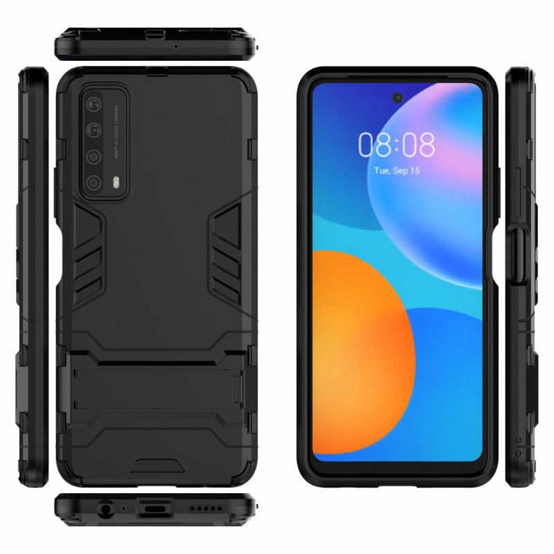 Cover Hoesje Huawei P Smart 2021 Rood Zwart Telefoonhoesje Ultrabestendig