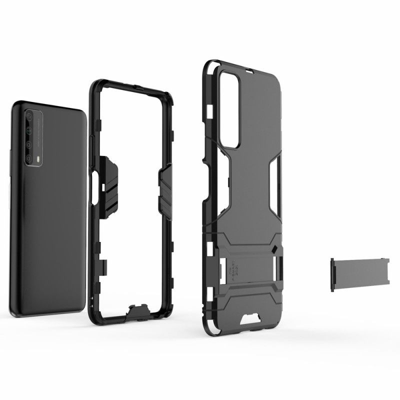 Cover Hoesje Huawei P Smart 2021 Rood Zwart Telefoonhoesje Ultrabestendig