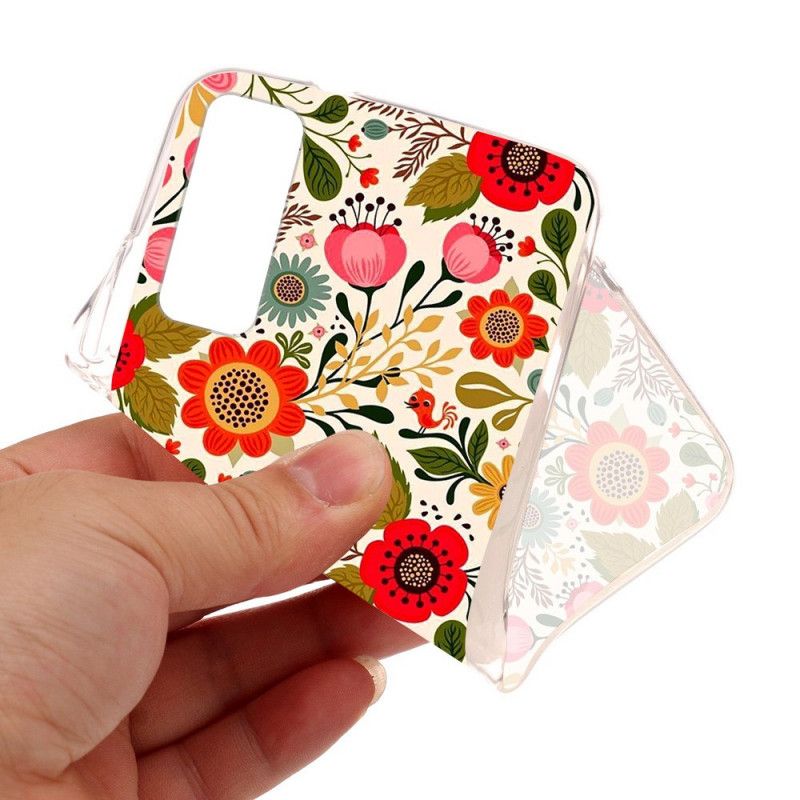 Cover Hoesje Huawei P Smart 2021 Telefoonhoesje Bloementapijt