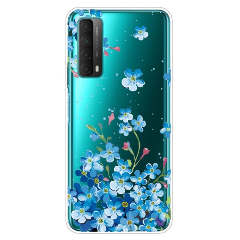 Cover Hoesje Huawei P Smart 2021 Telefoonhoesje Boeket Blauwe Bloemen